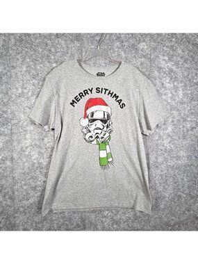 Star Wars Merry Sithmas Stormtrooper Christmas T Shirt Gray Men’s Size L Holiday